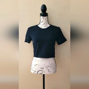 Zara Black Short Sleeve Crop Top